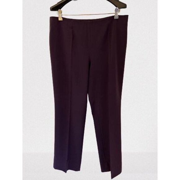 Les Copains Burgundy Wine Straight Leg Pants High Rise Size 12 - Picture 1 of 12